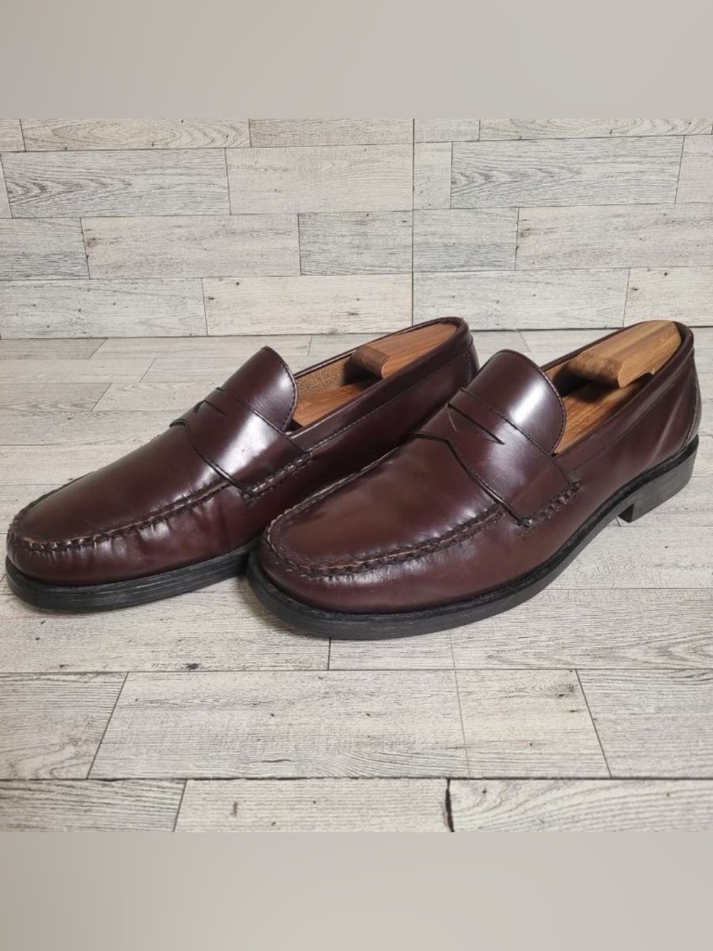 Men’s G.H.Bass & Co Burgundy Leather Weejuns Penny Loafers Shoes Size 10